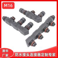 AHUA澳華M16-2芯公母防水接頭F型一拖四路燈模組連接器